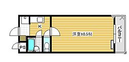 第2ライフマンション 1Kの間取図画像