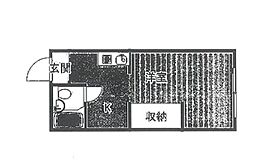 リバティべふ 1Kの間取図画像