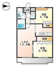 メゾンレフォルテ 2LDKの間取図画像