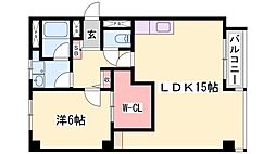 シャルムヒメゴー 1LDKの間取図画像