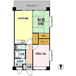 ノーブル・ヴィレッジ 2DKの間取図画像