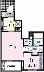 ビレッヂ飯田2 1SKの間取図画像