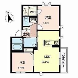 ルラシオン 2LDKの間取図画像