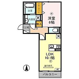 クレシア旭 1LDKの間取図画像