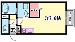 ディアコート北条 ワンルームの間取図画像