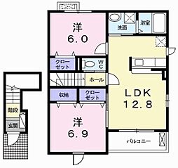 フロイデ1 2LDKの間取図画像