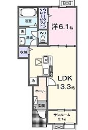 アルドーレ 1LDKの間取図画像