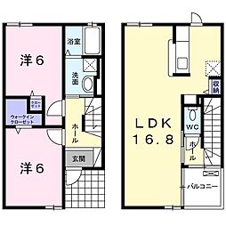 サンフローラ 2LDKの間取図画像