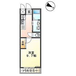 カメリアレジデンスヨコハマ 1Kの間取図画像