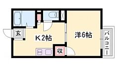ローズハイツ ワンルームの間取図画像