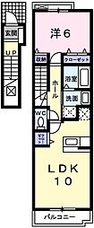 ラ・セレサB 1LDKの間取図画像