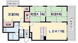 ツインピアA棟 3LDKの間取図画像
