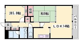 ライオンズマンション姫路東今宿 2LDKの間取図画像