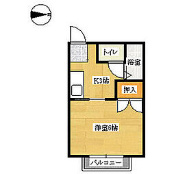 サンクレール 1Kの間取図画像