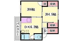 ヴィラナリー加東第2 2DKの間取図画像
