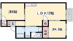 メゾンイトキューA棟 2LDKの間取図画像