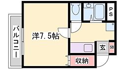 ルックレジデンス姫路3 1Kの間取図画像