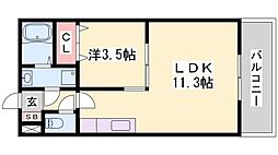 グランピア姫路 1LDKの間取図画像