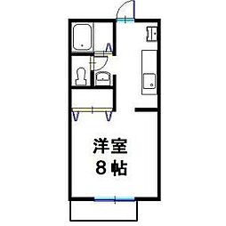ハイネス本荘 1Kの間取図画像