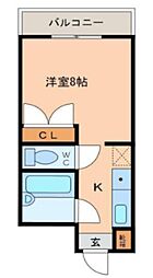 ロッキーコート太子 ワンルームの間取図画像