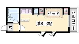 グランハイム東辻井 ワンルームの間取図画像