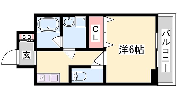 兵庫県姫路市東雲町６丁目(賃貸マンション1R・3階・21.34㎡)の写真 その2