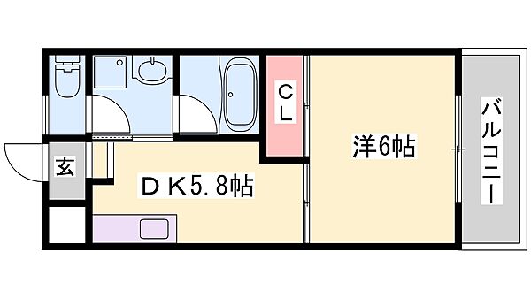 兵庫県姫路市琴岡町(賃貸マンション1DK・6階・30.16㎡)の写真 その2