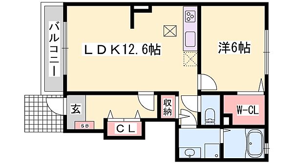 兵庫県加東市社(賃貸アパート1LDK・1階・46.34㎡)の写真 その2