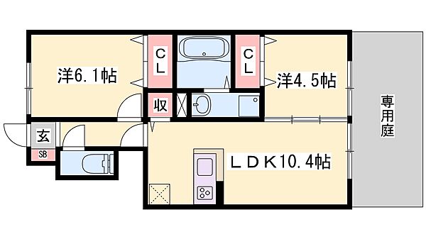 兵庫県姫路市別所町別所４丁目(賃貸アパート2LDK・1階・50.68㎡)の写真 その2