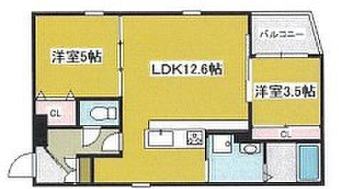 兵庫県姫路市東延末２丁目(賃貸アパート2LDK・3階・47.44㎡)の写真 その2