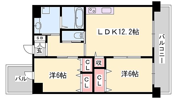 兵庫県姫路市北条(賃貸マンション2LDK・7階・61.20㎡)の写真 その2