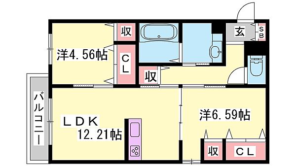 兵庫県姫路市西今宿６丁目(賃貸アパート2LDK・1階・58.67㎡)の写真 その2