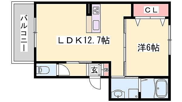 兵庫県三木市大塚(賃貸アパート1LDK・1階・42.72㎡)の写真 その2