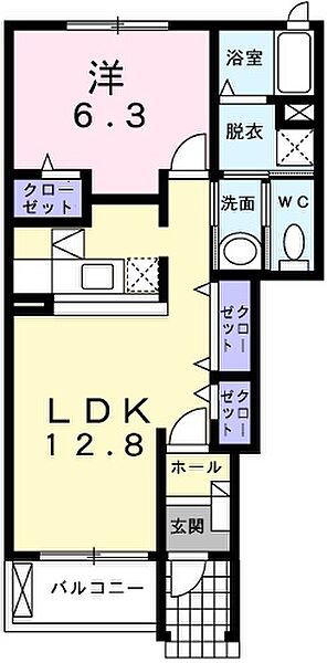 兵庫県三木市平田(賃貸アパート1LDK・1階・46.49㎡)の写真 その2