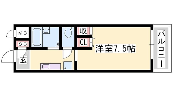 兵庫県姫路市城北新町１丁目(賃貸マンション1K・1階・23.40㎡)の写真 その2