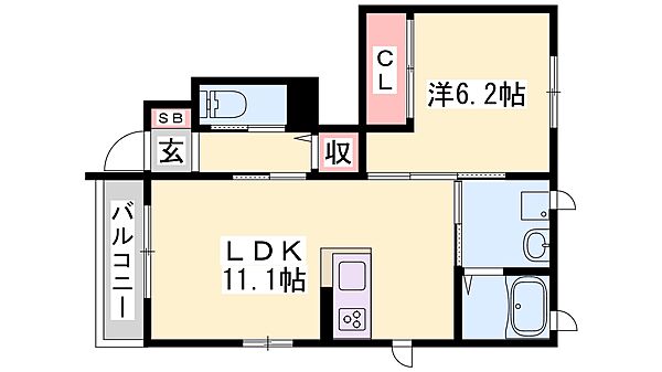 兵庫県加東市喜田１丁目(賃貸アパート1LDK・1階・43.05㎡)の写真 その2