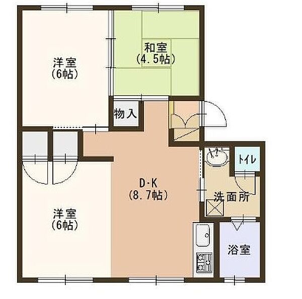 兵庫県姫路市広畑区才(賃貸アパート2LDK・2階・52.08㎡)の写真 その2