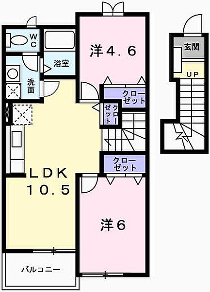 兵庫県姫路市大津区平松(賃貸アパート2LDK・2階・51.67㎡)の写真 その2