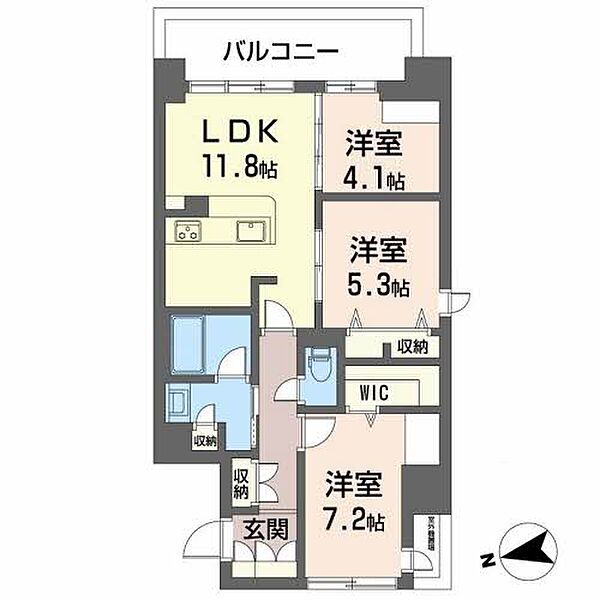 兵庫県姫路市東延末１丁目(賃貸マンション3LDK・8階・68.60㎡)の写真 その1