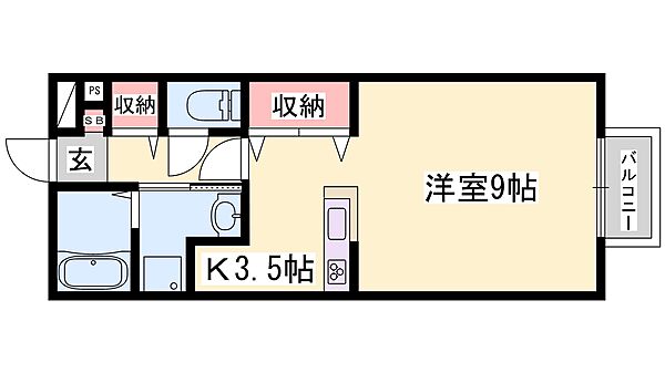 兵庫県姫路市広畑区本町２丁目(賃貸アパート1R・2階・30.39㎡)の写真 その2