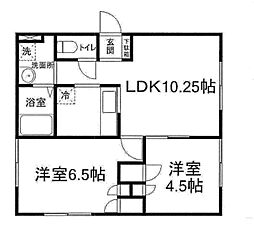 JR播但線 寺前駅 徒歩8分の賃貸アパート 2階2LDKの間取り