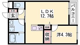 兵庫県加古郡播磨町北野添３丁目（賃貸アパート1LDK・2階・39.54㎡） その2