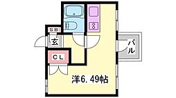 プレアール姫路龍野町 ワンルームの間取図画像