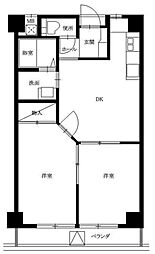 ル・マンド三宅 2DKの間取図画像