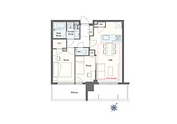 シティタワーズ東京ベイセントラルタワー 2LDKの間取図画像