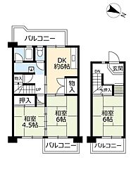 UR都市機構保見団地141棟 3DKの間取図画像