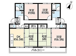 UR都市機構保見団地123棟 5DKの間取図画像