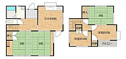 宇城市松橋町浅川　戸建て 5DKの間取り