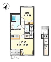 岡山県倉敷市中島（賃貸アパート1LDK・2階・48.00㎡） その2