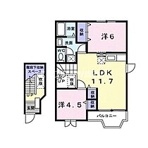 岡山県倉敷市茶屋町（賃貸アパート2LDK・2階・58.12㎡） その2